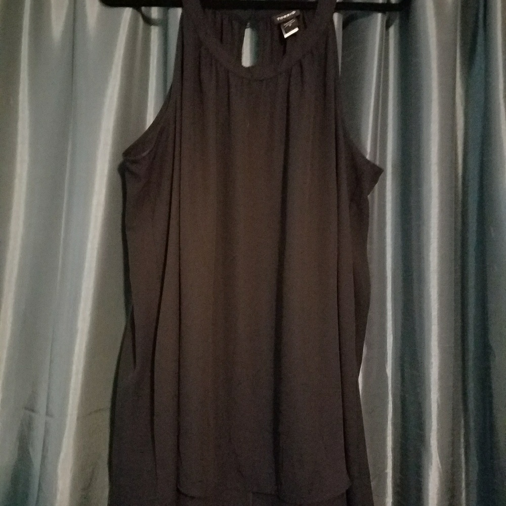 Black shear halter neck tank