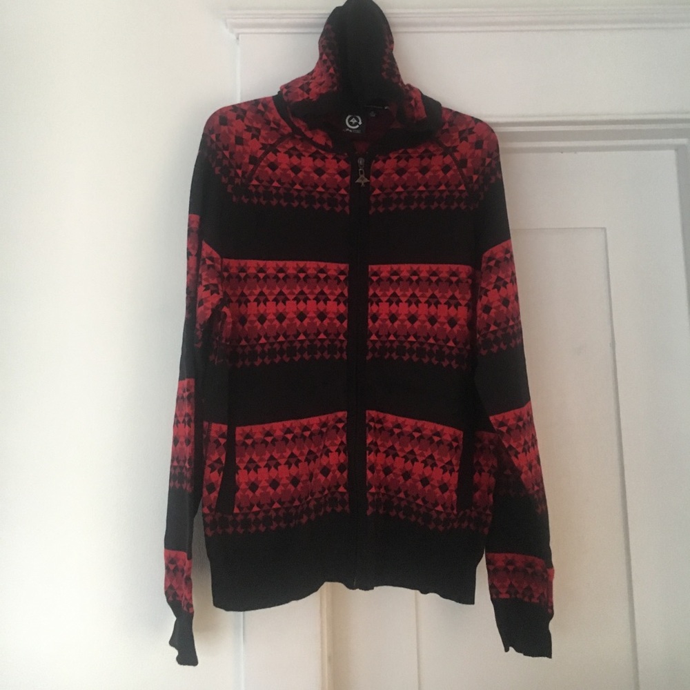 New without tags LRG Zip front Hooded Cardigan