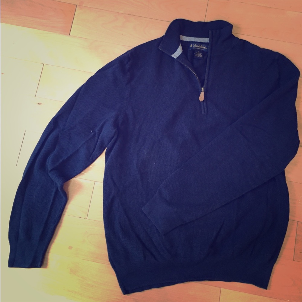 Brooks Brothers cotton silk quarter zip pullover