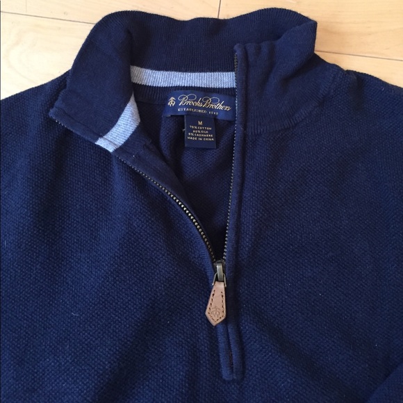 Brooks Brothers cotton silk quarter zip pullover - Picture 2 of 3