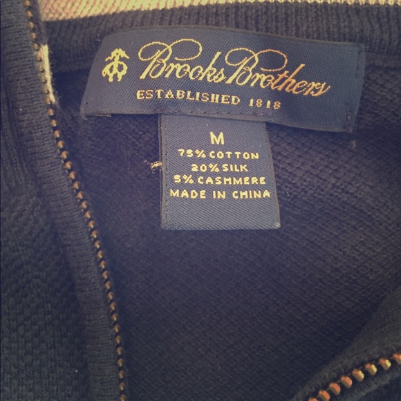 Brooks Brothers cotton silk quarter zip pullover - Picture 3 of 3