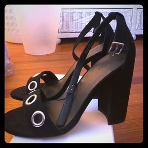 Black studded suede heels from Urban