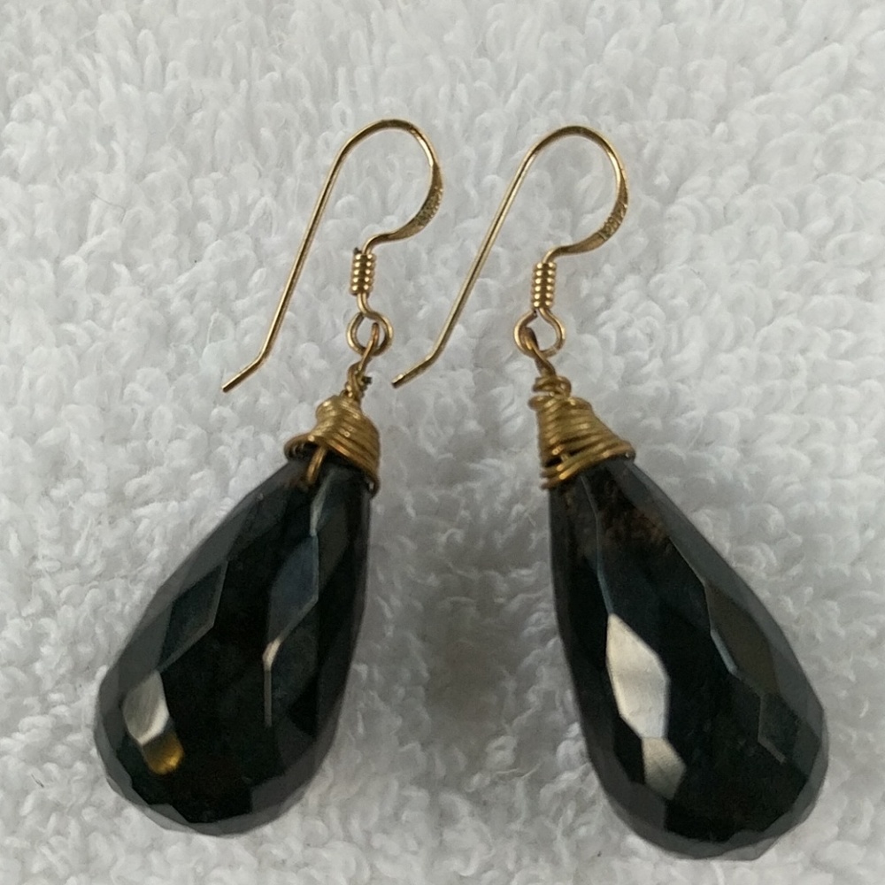Black stone earrings