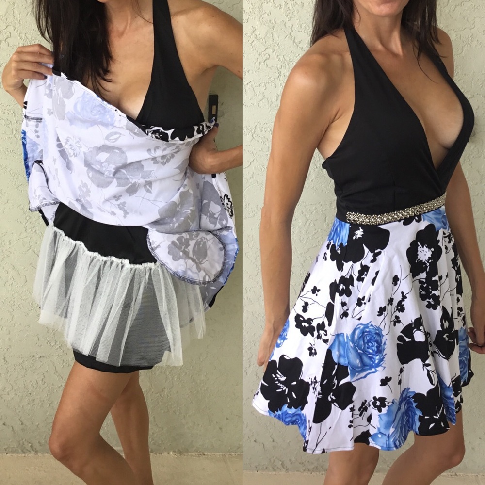 Black & White Floral Dress Medium - Picture 5 of 7