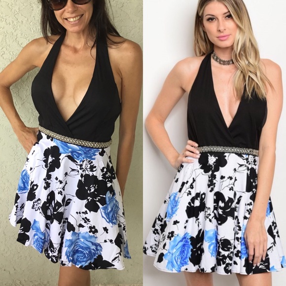 Black & White Floral Dress Medium - Picture 7 of 7