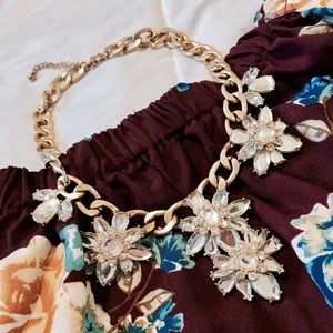 Lulu's Gold Crystal Statement Necklace