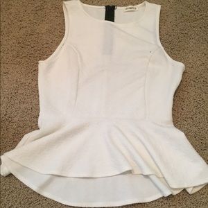 White Peplum tank top