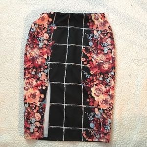 Black and multi color skirt