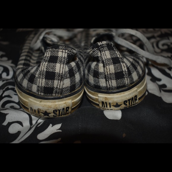 converse checkered high tops