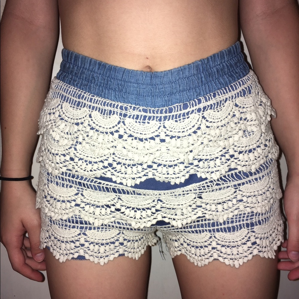 Blue & white shorts