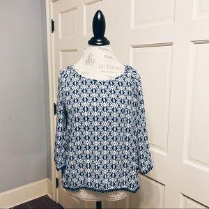 Pretty Blue Printed Blouse