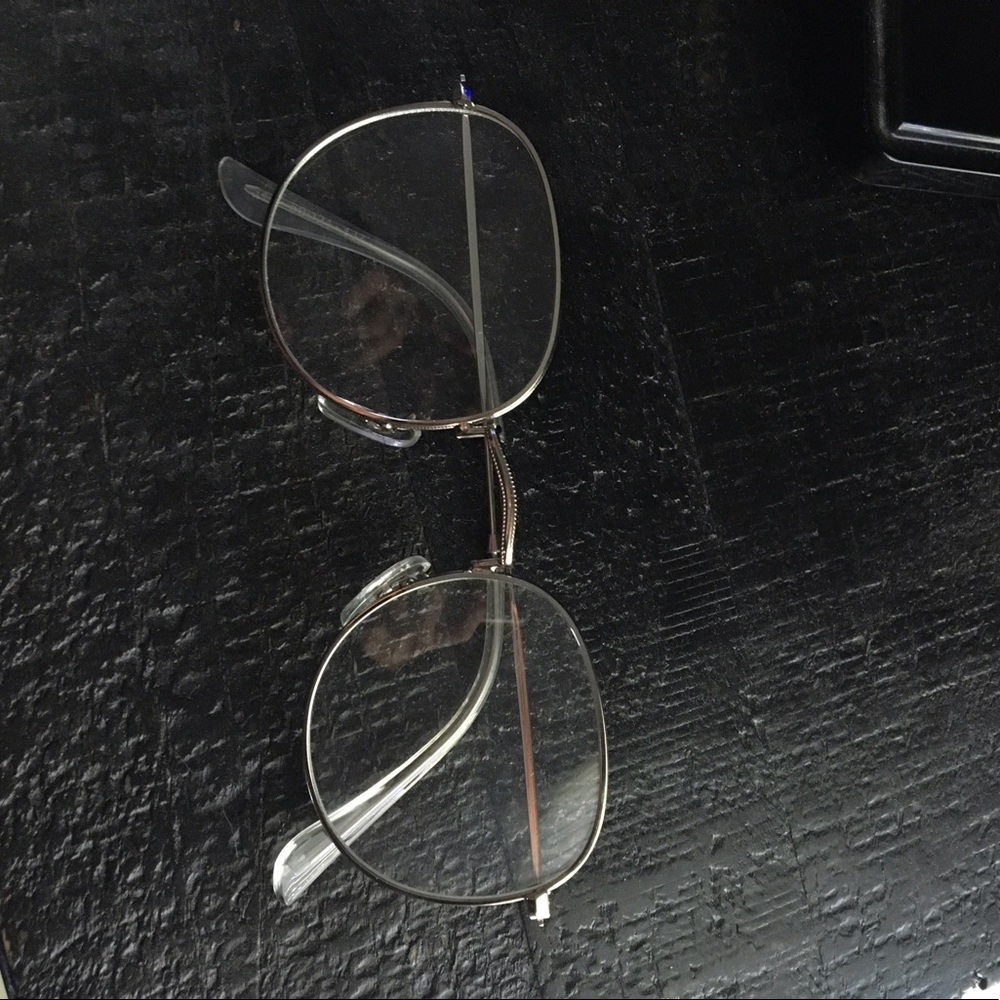 vintage non-prescription clear/silver glasses