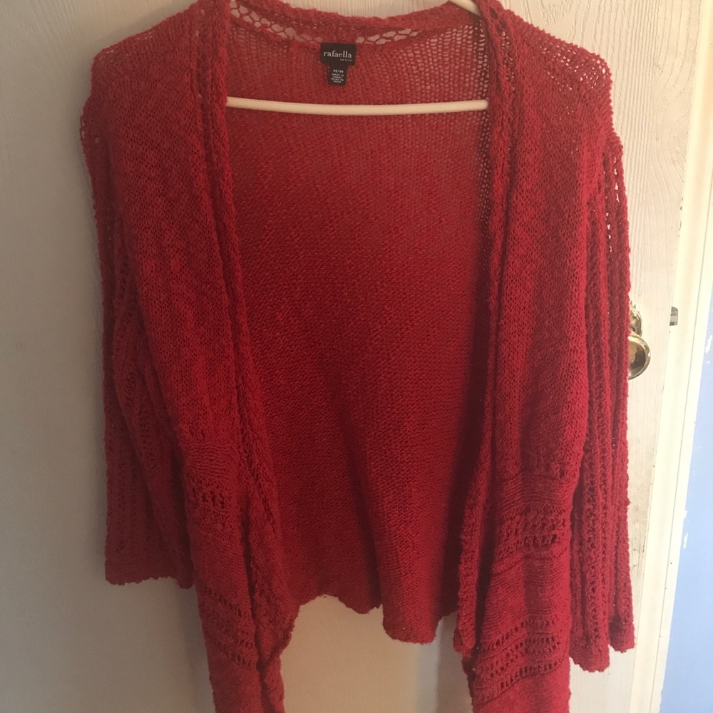 Red Crochet Cardigan