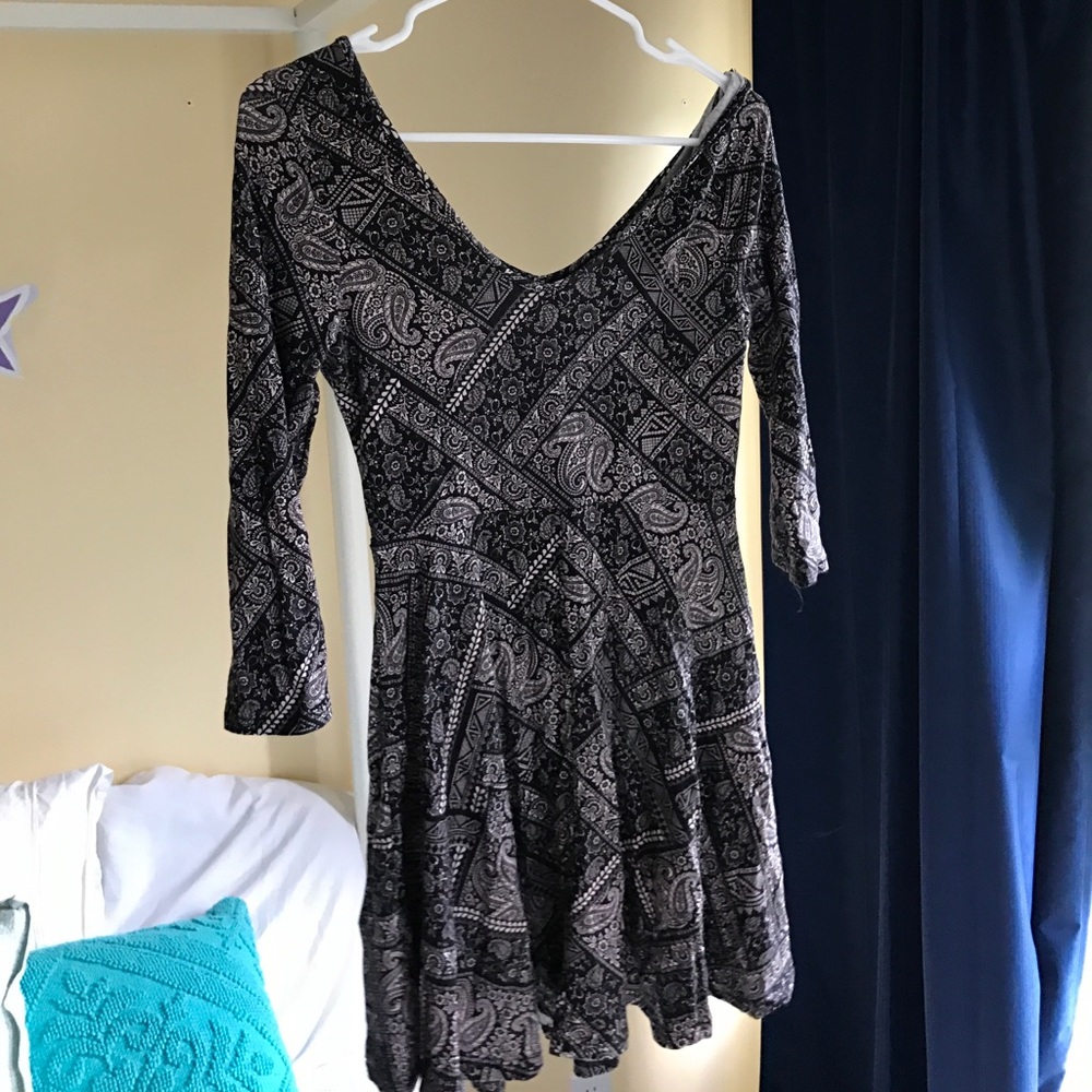 Black and white paisley dress