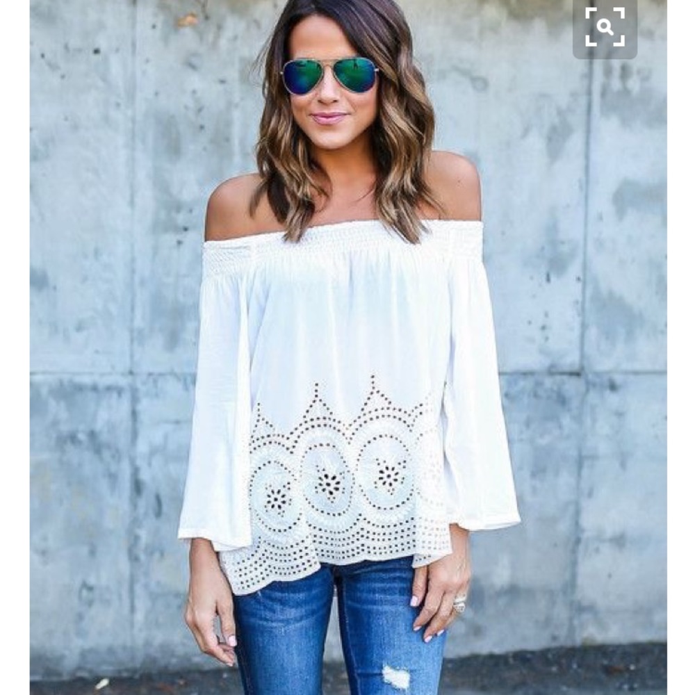 Cutout White off the shoulder top size small