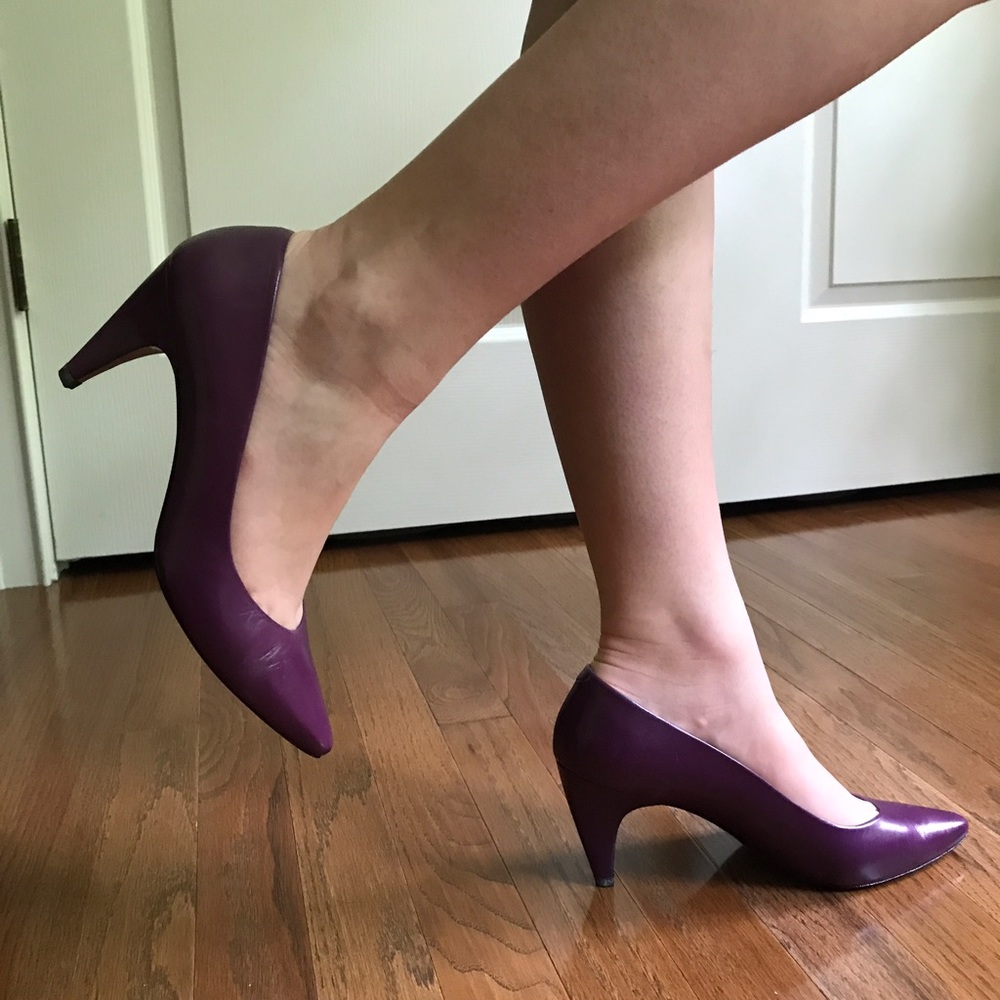 Purple Leather Pumps (never worn)