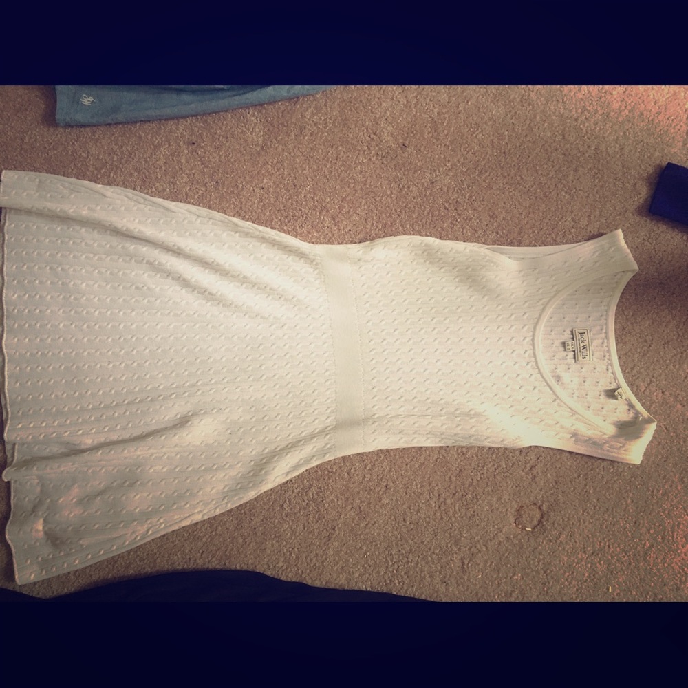 Jack Wills White Ribbed Summer Dress