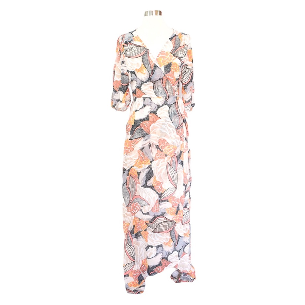 ⚡️CLEARANCE Multicolor Floral Wrap Maxi Dress - Picture 5 of 7