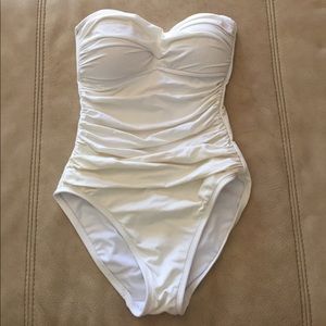 A beautiful white one piece swimsuit