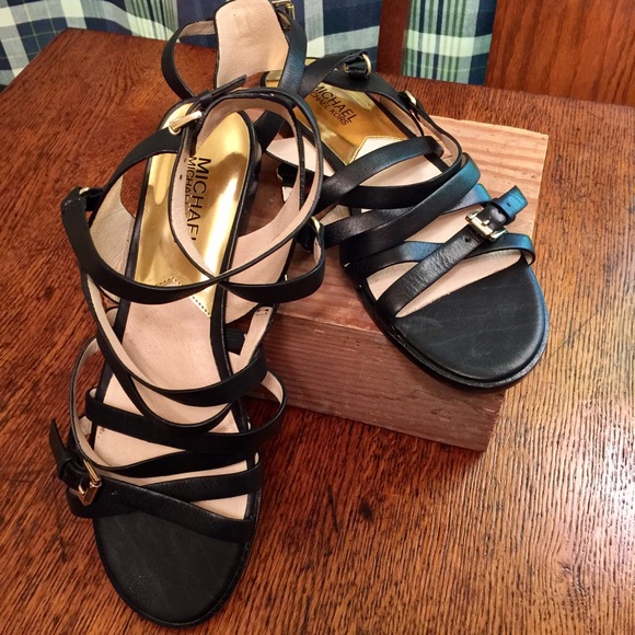 Michael Kors Shoes - Michael Kors Black Leather Strappy Sandals