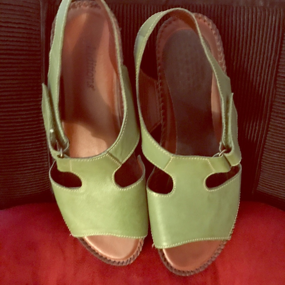 Auditions green sandals.