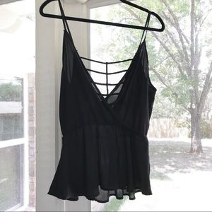 🖤Strappy Black Chiffon Top, Windsor, L