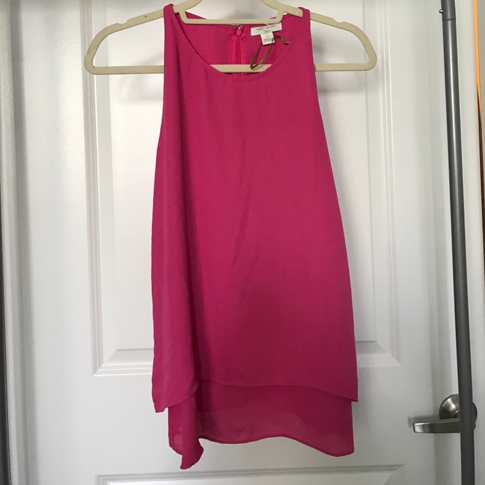 Saint Tropez West Pink Layered Tank Size Small