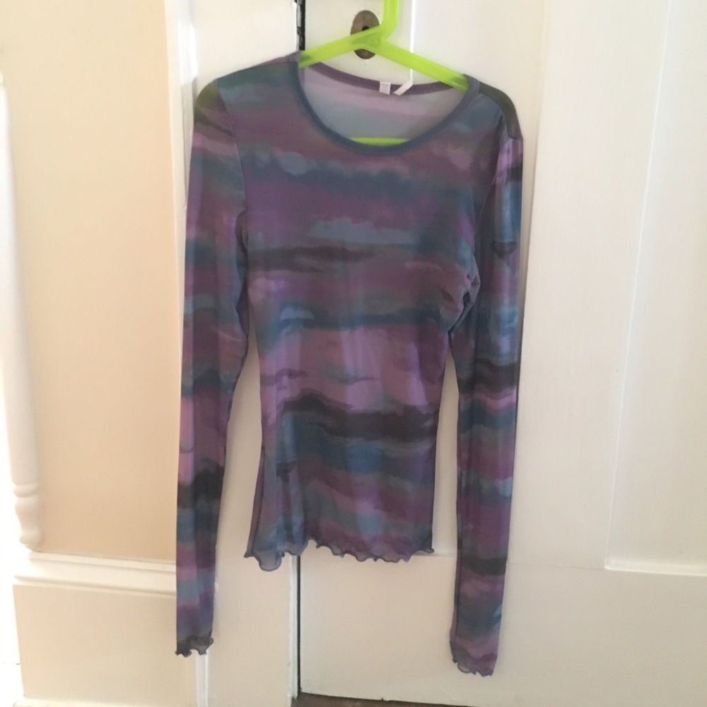 Sheer long sleeved shirt