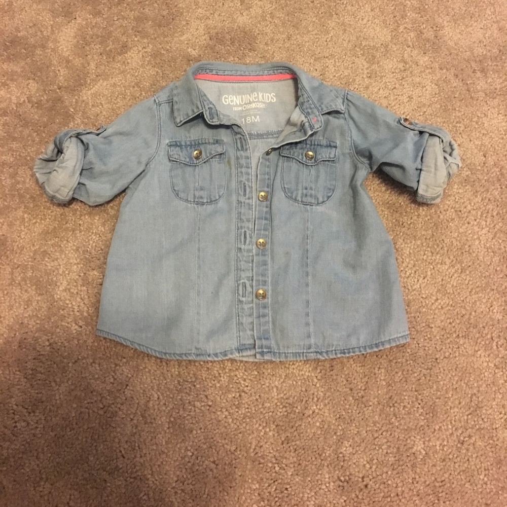 18 mos girls chambray top