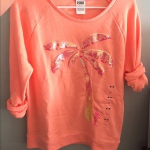 Miami bling palm tree crew pullover