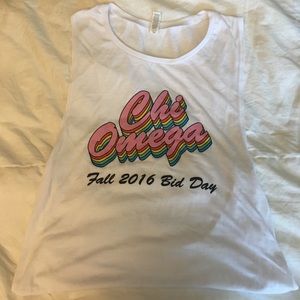 Chi Omega White Bid Day Tank