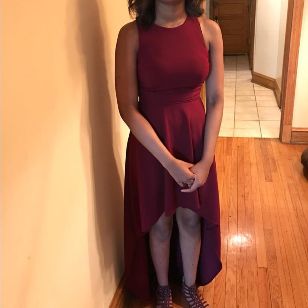 Formal Asymmetrical Dress Burgundy Only Worn Once