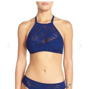 Robin Piccone Sapphire blue high neck bikini top
