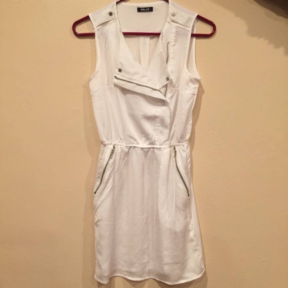 Sheer White ELA Zip Up Dress