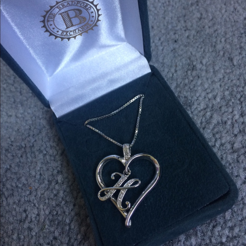 Love Letter H Diamond Initial Pendant