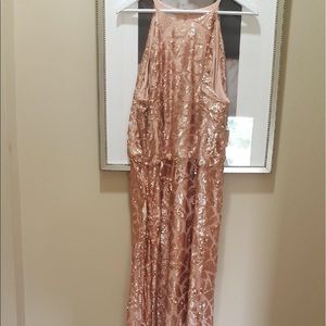 Rose Gold Tiffany bridesmaid dress by Donna Morgan