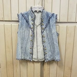Coffee Shop denim vest size medium