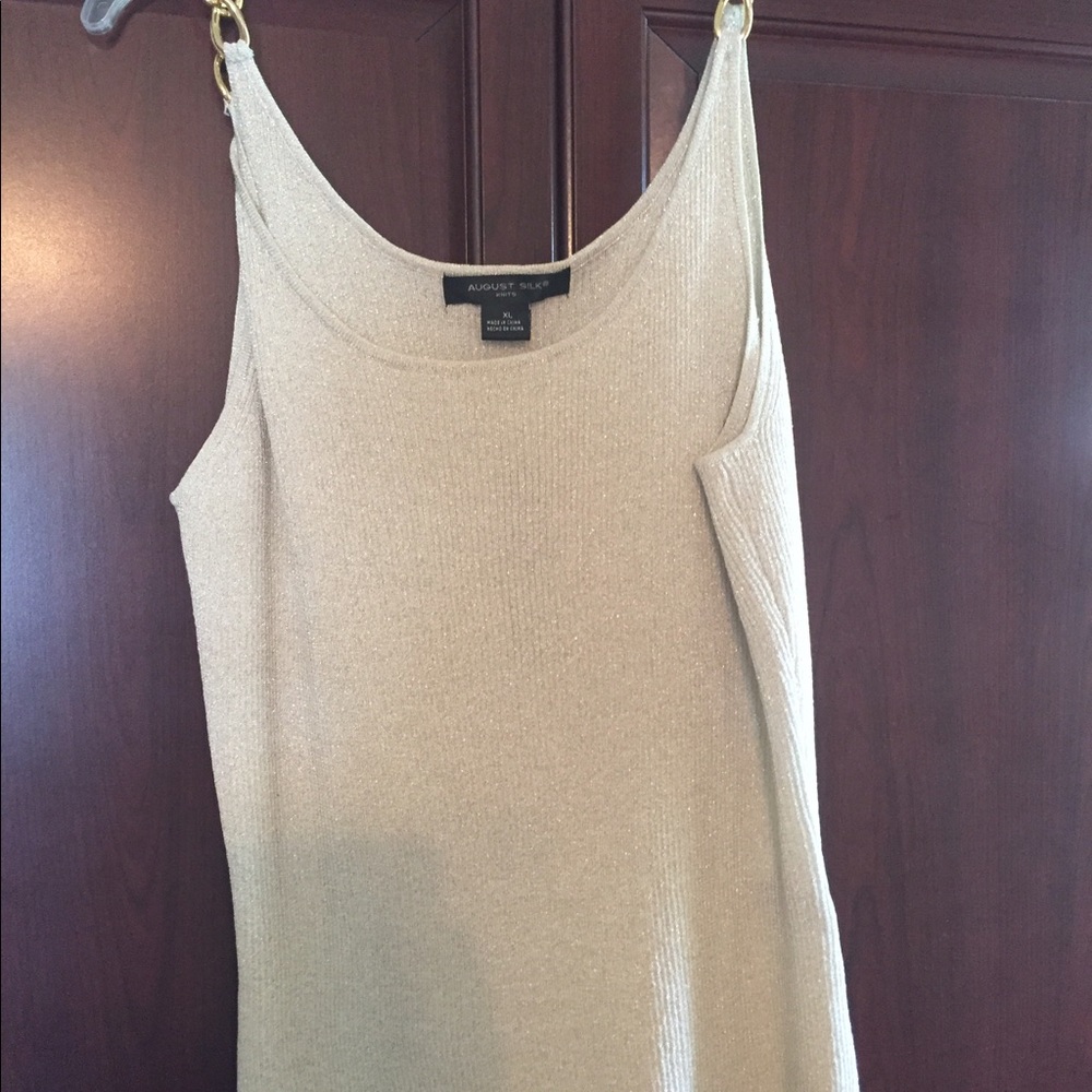 Gold tank with gold chain straps