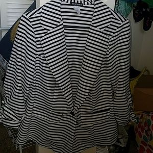 Black and white strip blazer