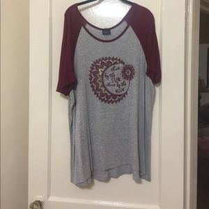Rue21+ Graphic short sleeve raglan tee 3X