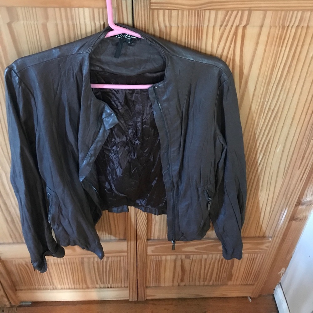 Brown leather jacket!
