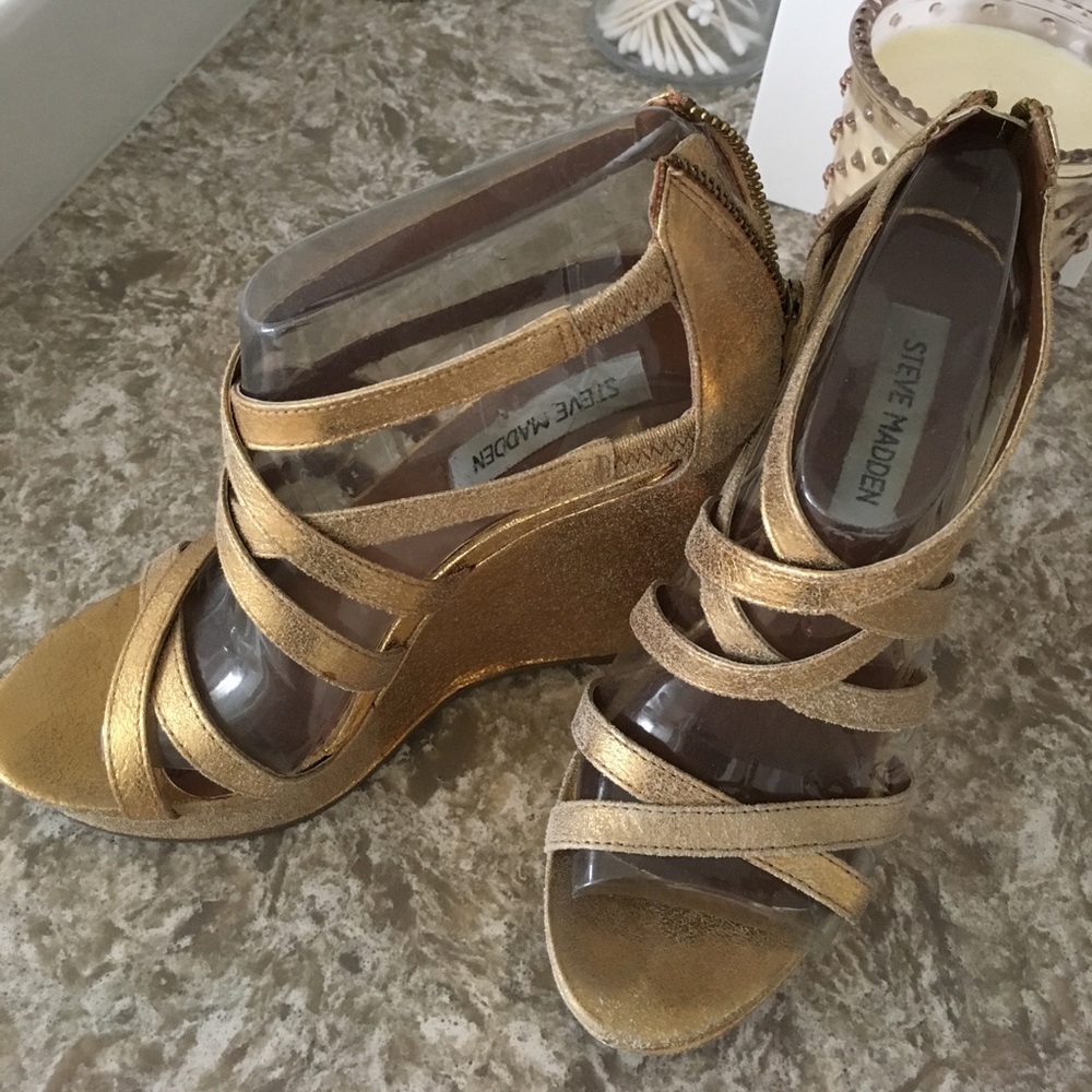 Gold Steve Madden Wedges