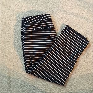 NY&Co Blue and white stripe crop pants