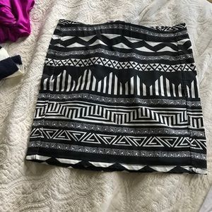 Tribal patterned going out skirt