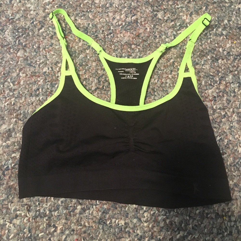 Black &a Green Sports Bra