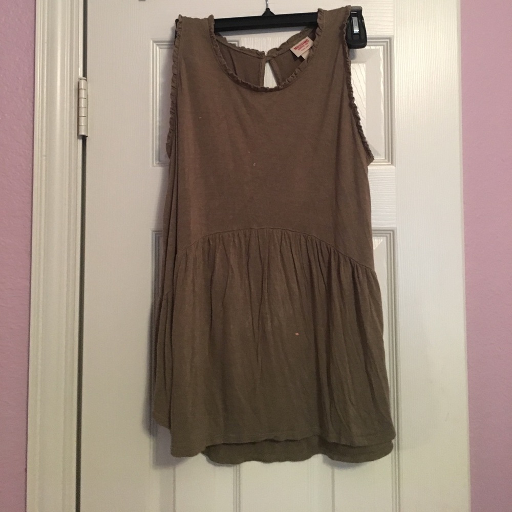 TARGET ARMY GREEN TANK TOP RUFFLE