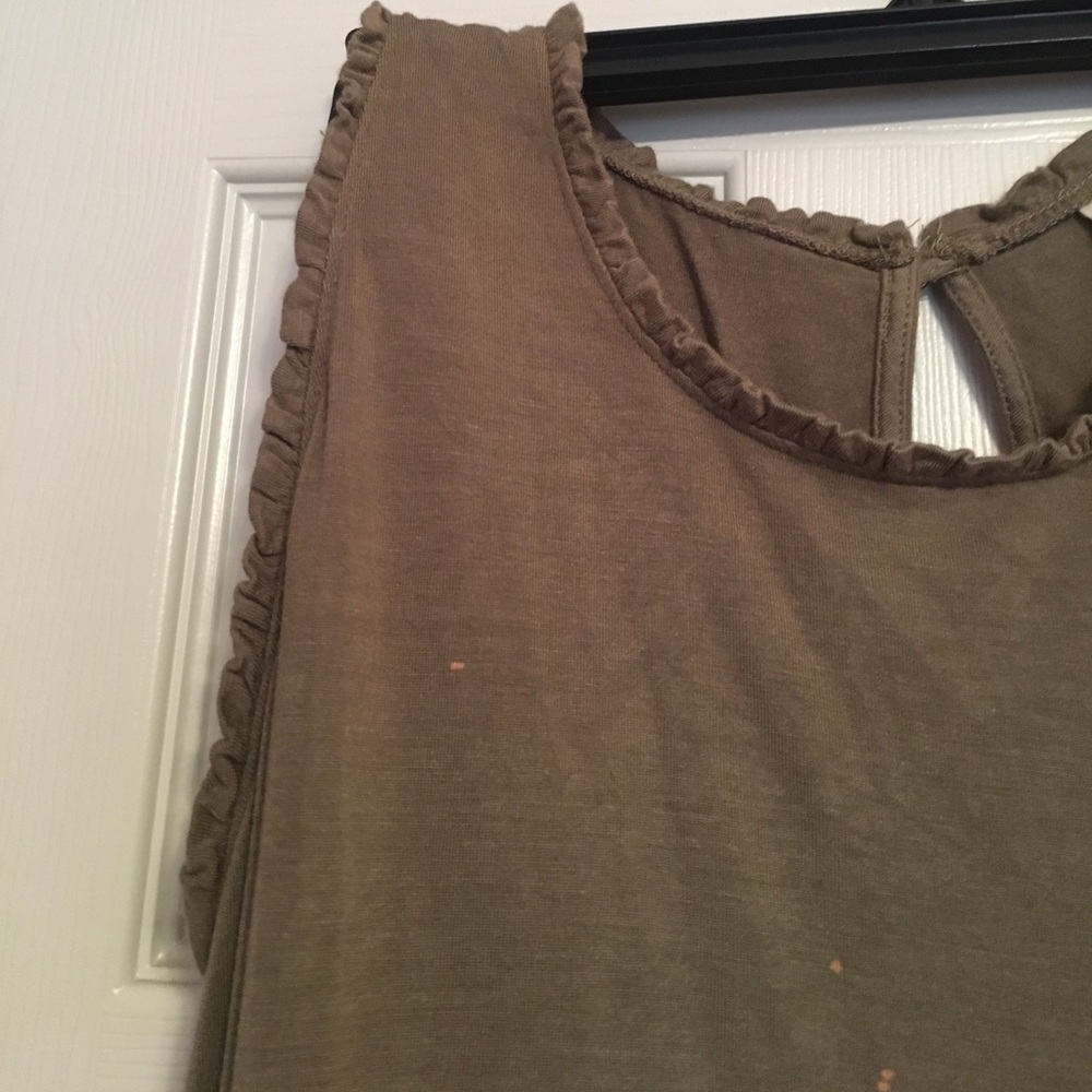 TARGET ARMY GREEN TANK TOP RUFFLE - Picture 2 of 3