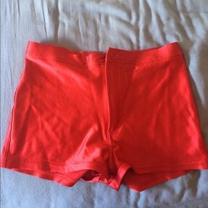 Red American Apparel Disco Shorts