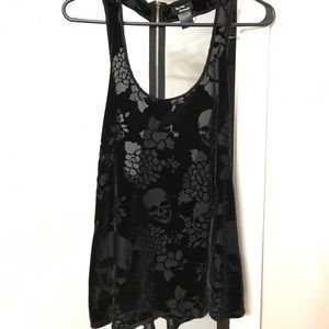 Skull velvet tank top