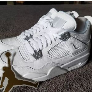 Air Jordan 4 white metallic silver